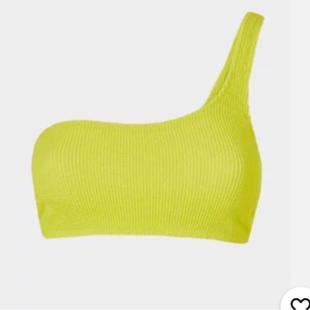 Good American Ripple One Shoulder Bikini Top In Yellow - size 3/4